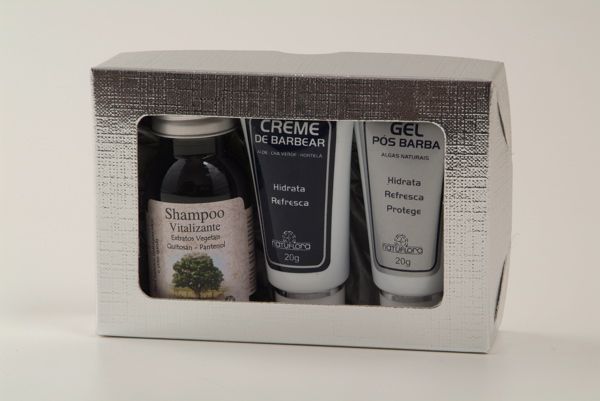 Caixa Prata Gel Pós 20g/Creme Barbear 20g/Shampoo Vital.35ml